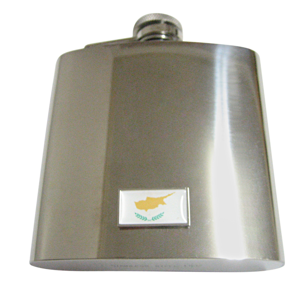 Thin Bordered Cyprus Flag 6oz Flask - image 1